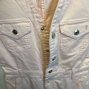 Juicy Couture Light Pink Button-Up Jumpsuit size medium